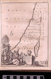 Thumbnail of Map: conspectus palestinae uti pluisa a mose et joslia... (1995.25.0099)