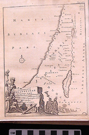 Thumbnail of Map: conspectus palestinae et regionnum in quas distributa... (1995.25.0100)