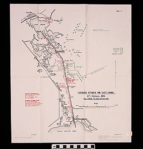 Thumbnail of Map: Turkish Attack On Suez Canal - 3rd February, 1915 (1997.11.0004)