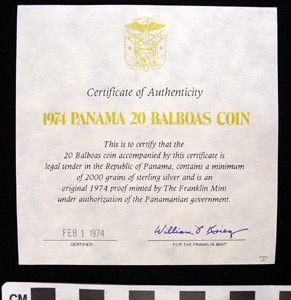 Thumbnail of Certificate of Authenticity (2003.09.0013B)
