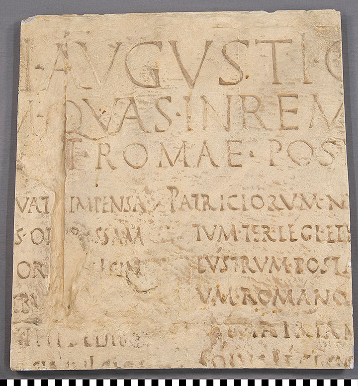 Thumbnail of Plaster Cast: Res Gestae, Latin Inscription, Third Panel ()