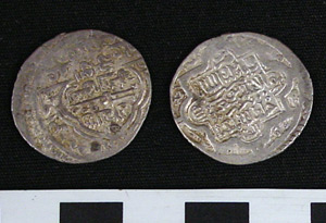 Thumbnail of Coin: Ilkhanate, Mongol Empire, Silver 2 Dirhems (1971.15.3447)