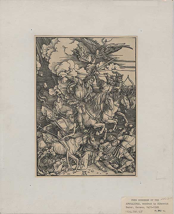 Thumbnail of Reproduction of Woodcut:  Four Horsemen of the Apocalypse (1900.30.0025)