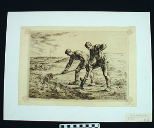 Thumbnail of Lithograph: "Two Men Digging" by Millet (1952.02.0003)