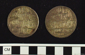 Thumbnail of Coin:  Ottoman Empire, 3/4 Kuru (1971.15.1687)