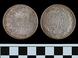 Thumbnail of Coin:  Ottoman Silver 2 Kurus (1971.15.1770)