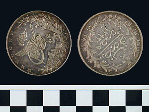 Thumbnail of Coin:  Ottoman Silver 2 Kurus (1971.15.1771)