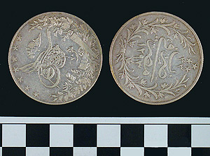 Thumbnail of Coin:  Ottoman Silver 2 Kurus (1971.15.1772)