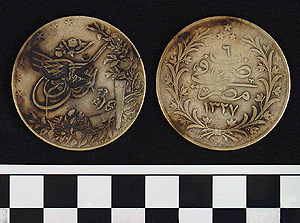 Thumbnail of Coin: Nejd Silver Crown of  Ibn Saud, c/m on JS 4191/ Egypt (1971.15.1774)