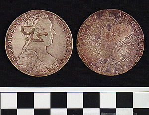 Thumbnail of Coin: c/m of Nejd, Struck on Maria Theresa Taler (1971.15.1787)