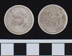 Thumbnail of Coin: Ottoman silver  of Abdul Mecid (1255-1277 AH), yr.20 (1971.15.1842)