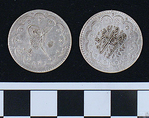 Thumbnail of Coin: Ottoman silver of Abdul Hamid II (1293-1327 AH) yr. 11 (1971.15.1853)