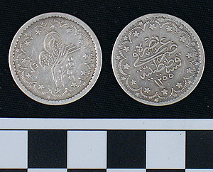 Thumbnail of Coin: Ottoman silver of Abdul Mecid (1255-1277 AH) yr. 16 (1971.15.1854)