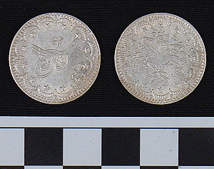 Thumbnail of Coin: Ottoman silver coin of Mohammed V (1327-1341 AH) (1971.15.1861)