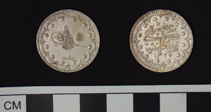 Thumbnail of Coin: Ottoman silver of Mohammed V (1327-1341 AH) yr 7 (1971.15.1866)