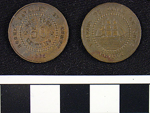 Thumbnail of Coin: Suez Canal token of 1865 (1971.15.3590)