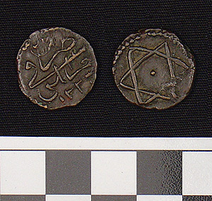 Thumbnail of Coin:  Tripoli, Copper, Reign of Mahmud II (1222-1253 AH) (1971.15.4034)