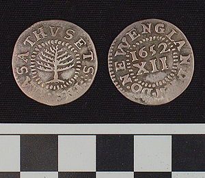 Thumbnail of Massachusetts Pine Tree Silver Shilling Coin  (1981.04.0030)