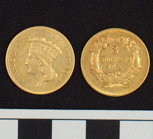 Thumbnail of Coin: Gold 3 Dollars (V.F.) (1971.25.0005)