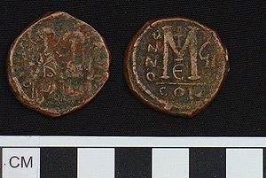 Thumbnail of Coin: 1 Follis, Reign of Justin II (1984.16.0001)