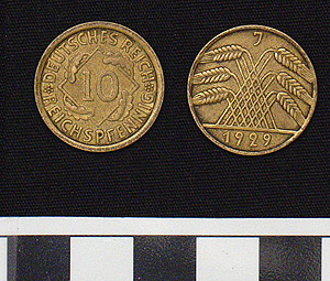 Thumbnail of Coin: Deutsches Reich, Weimar Republic, 10 Reichspfennig (1984.16.0256)