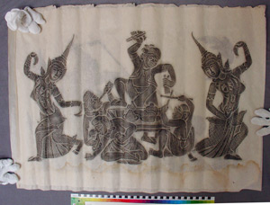 Thumbnail of Rubbing from Temple Relief:  Performers (2012.07.0005)