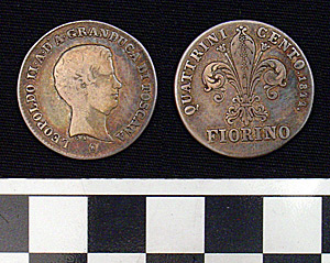 Thumbnail of Coin: Quatrini Cento Fiorino Tuscany (1900.61.0133)