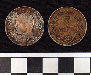Thumbnail of Coin: Greece 5 Lepta (1900.61.0233)