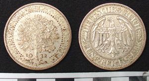 Thumbnail of Coin: Deutsches Reich, Weimar Republic, 5 Reichsmarks (1984.16.0065)