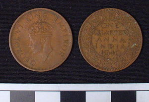 Thumbnail of Coin: British India, 1/4 Anna (1984.16.0136)