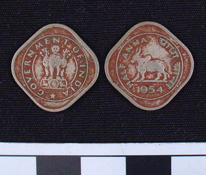 Thumbnail of Coin: Republic of India, 1/2 Anna (1984.16.0158)