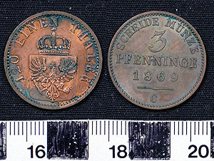 Thumbnail of Coin: Prussia, 3 Pfenninge (1900.61.0108)