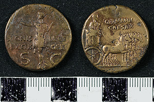 Thumbnail of Coin: Roman Empire, AE Dupondius of Germanicus (1900.63.0520)