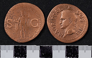 Thumbnail of Coin: AS restoration coin, Agrippa of Rome (1900.63.1358)