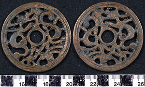 Thumbnail of Coin-Shaped Double Dragon Charm (1900.82.0005)