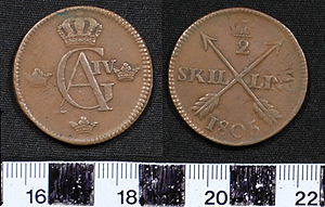 Thumbnail of Coin: 1/2 Skilling (1900.89.0009)