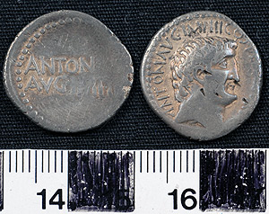 Thumbnail of Coin: Denarius of Marc Antony? (1919.63.0282)
