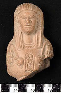 Thumbnail of Votive Figurine Fragment: Bust of an Imitation of an Egyptian Shabti (1926.02.0248)