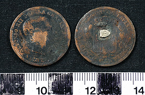 Thumbnail of Coin: Viceroyalty of New Spain Territory, 5 Centimos (1965.01.0012)