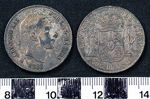 Thumbnail of Coin: Viceroyalty of New Spain Territory, 50 Centimos (1965.01.0016)