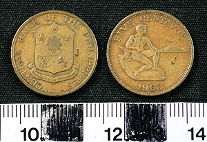 Thumbnail of Coin: Republic of the Philippines, 5 Centavos (1965.01.0038)