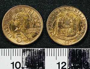 Thumbnail of Coin: Republic of the Philippines, 5 Sentimos (1965.01.0046)