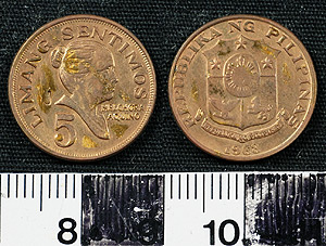 Thumbnail of Coin: Republic of the Philippines, 5 Sentimos (1965.01.0051)