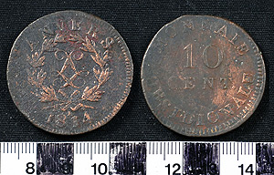 Thumbnail of Coin: First French Empire, Siege of Antwerp, 10 Centimes (1965.01.0057)
