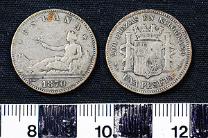 Thumbnail of Coin: Kingdom of Spain, Peseta (1965.01.0078)