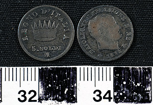 Thumbnail of Coin: First French Empire, 5 Soldi  (1965.01.0116)