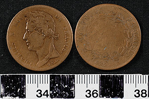 Thumbnail of Coin: French Monarchy, House of Bourbon, 5 Centimes? (1965.01.0118)