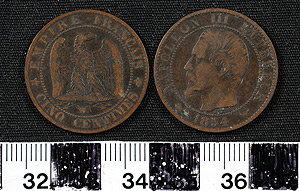 Thumbnail of Coin: Second French Empire, 5 Centimes (1965.01.0120)