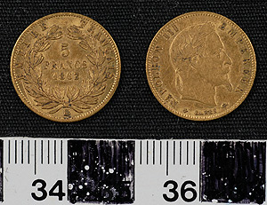 Thumbnail of Coin: Second French Empire, 5 Francs (1965.01.0123)