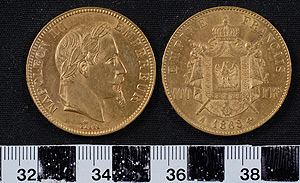 Thumbnail of Coin: Second French Empire, 100 Francs (1965.01.0126)